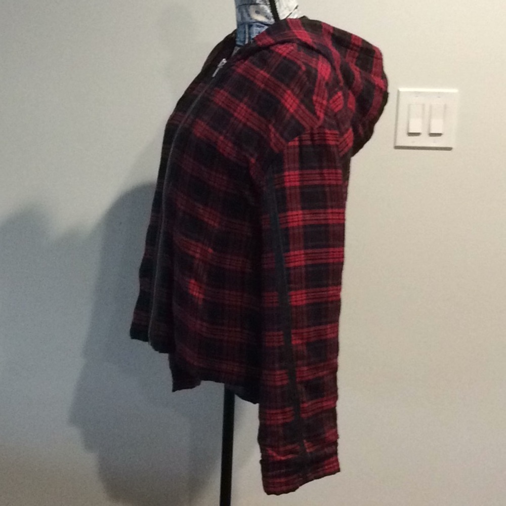 The Kooples Hooded Dark Checks Jacket - Picture 6 of 14